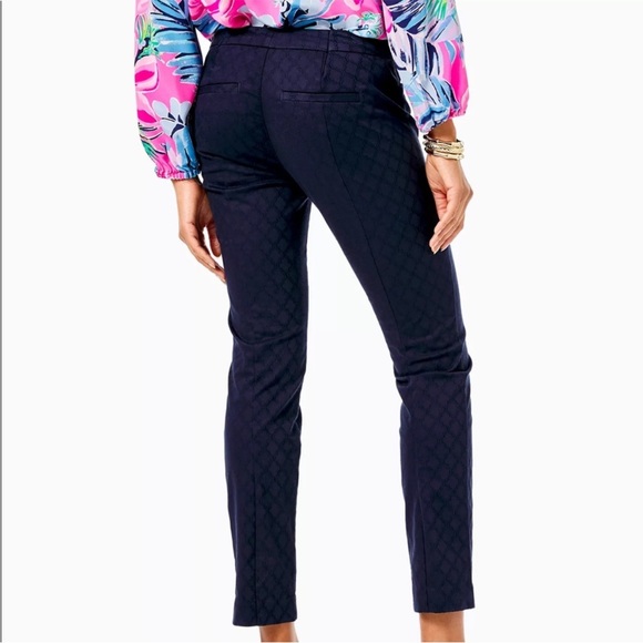 Lilly Pulitzer Kelly Ankle Length Navy Blue Pant 6 - Picture 3 of 15